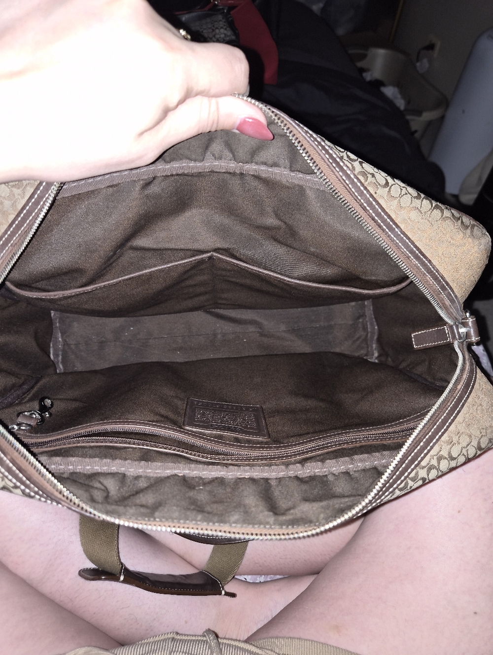 Coach Brown Signature Canvas Laptop Briefcase - Picture 5 of 7